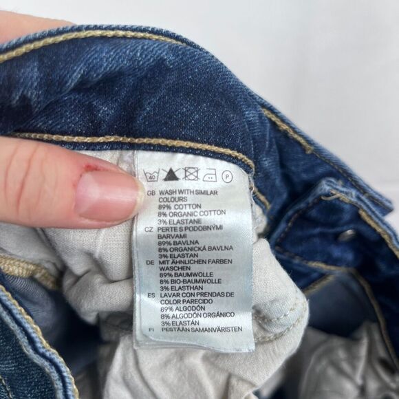 H&M Denim Blue Slim Leg Mid Wash Denim Non Destructed Jeans Size 31 - Picture 9 of 10